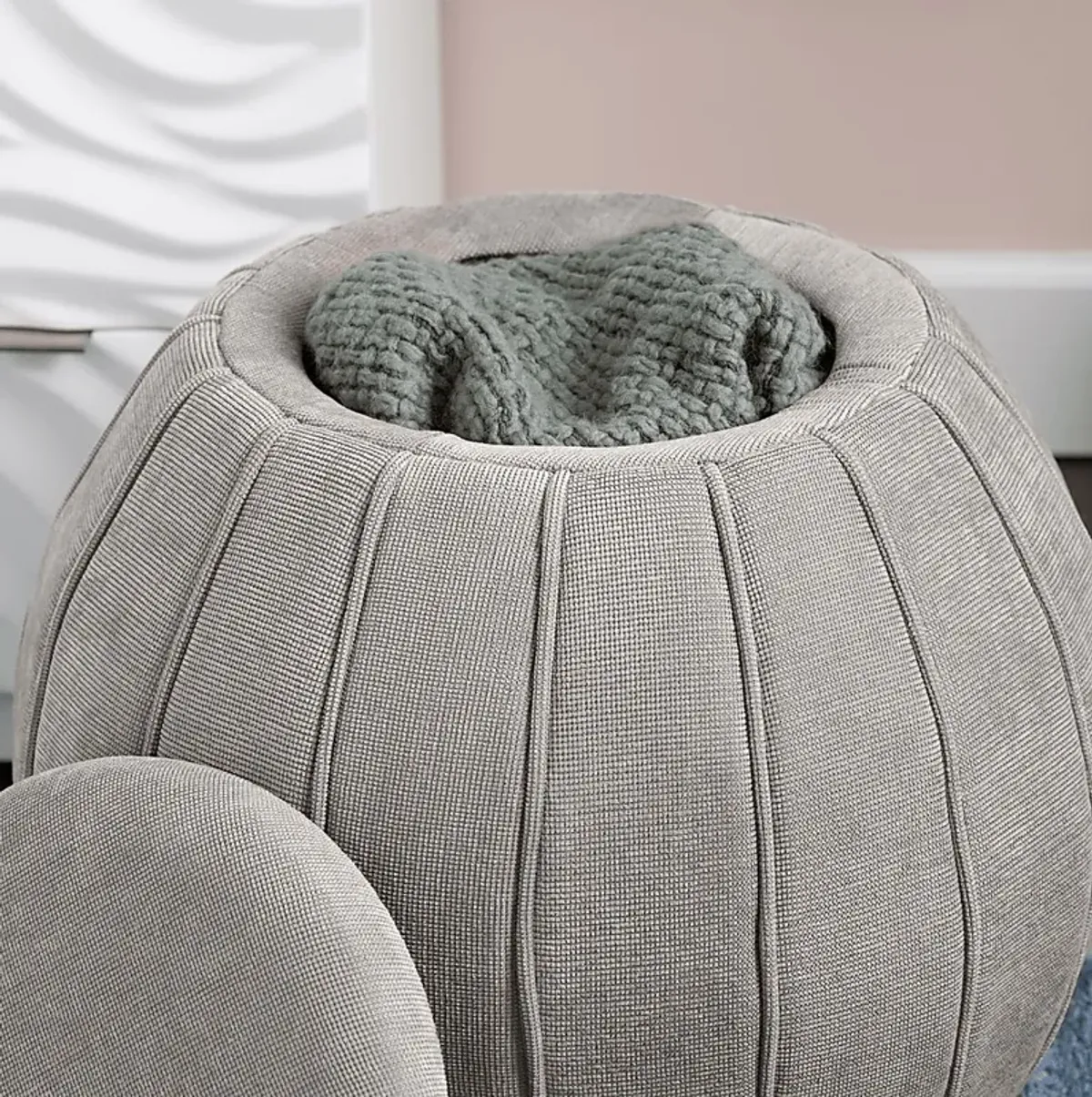 Baccharis Taupe Storage Ottoman