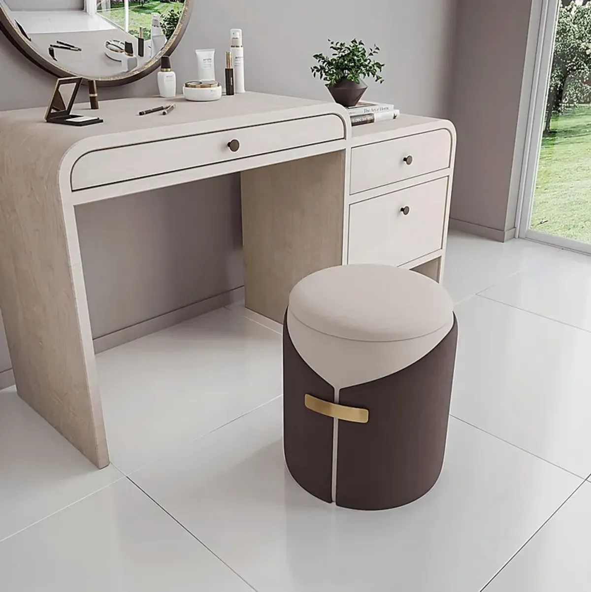 Mavri Brown Storage Ottoman