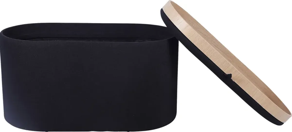 Belira Black Storage Ottoman