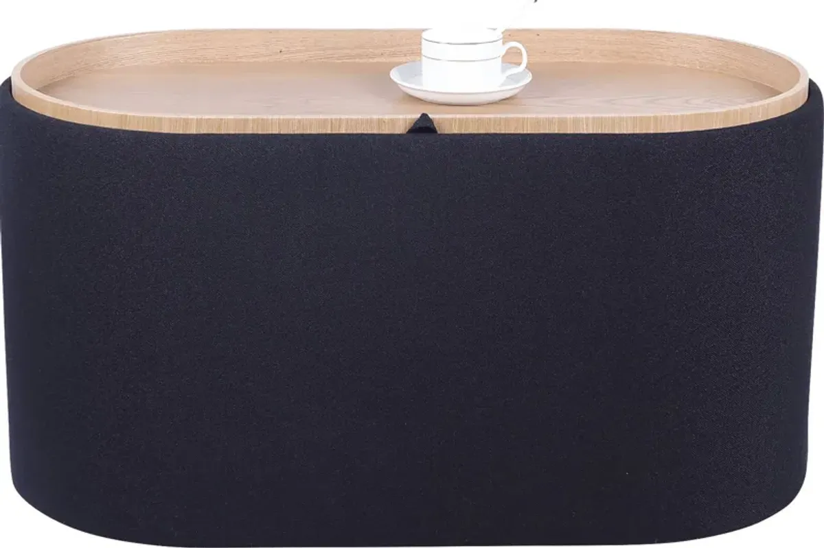 Belira Black Storage Ottoman