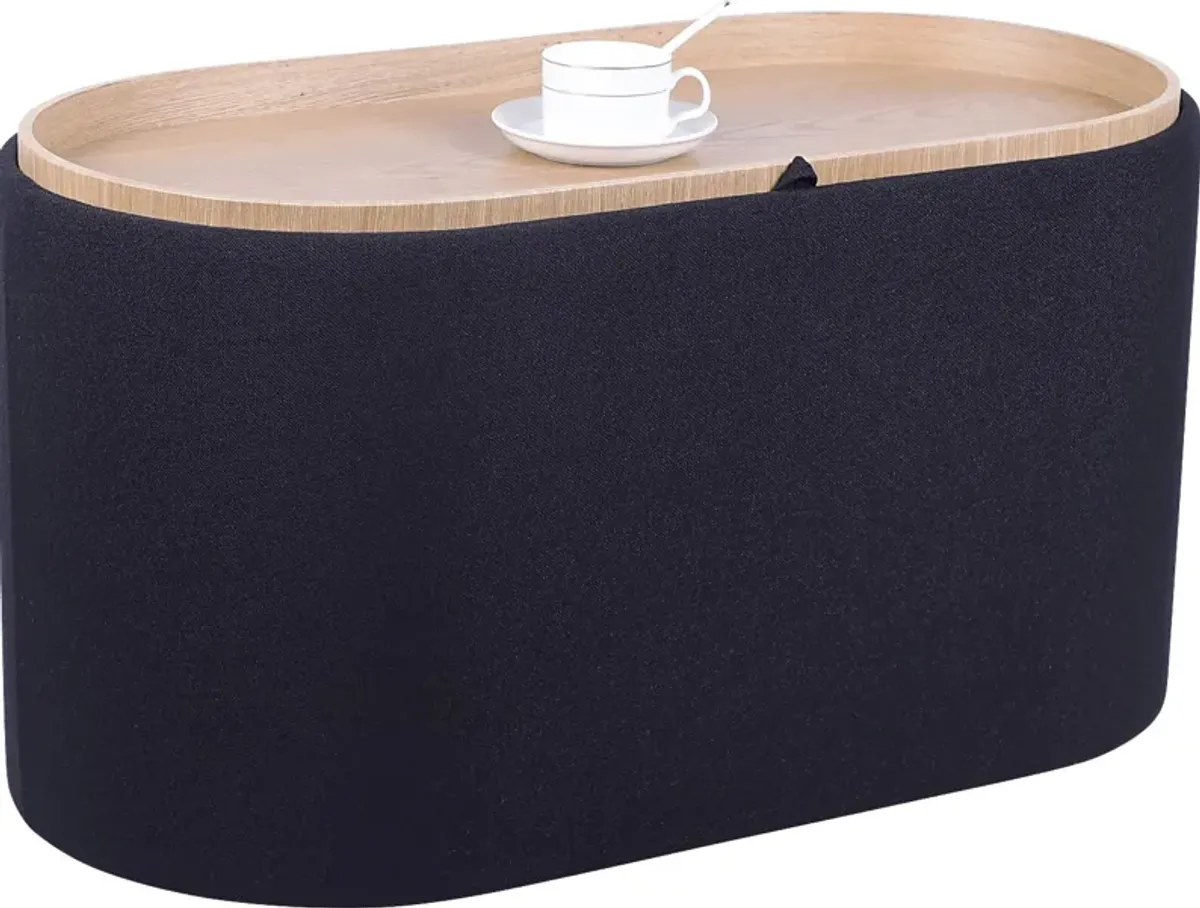 Belira Black Storage Ottoman