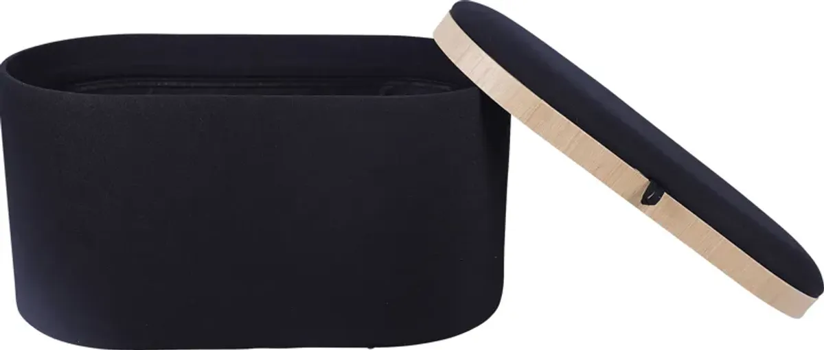 Belira Black Storage Ottoman