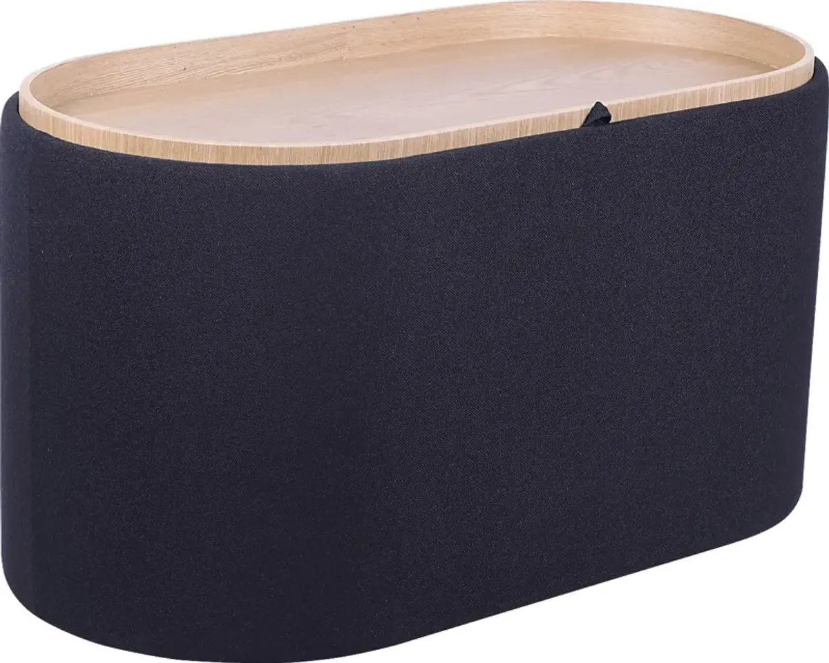 Belira Black Storage Ottoman