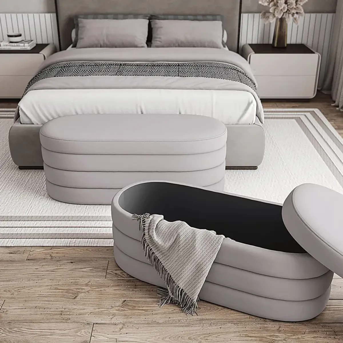 Fyris Beige Storage Bench