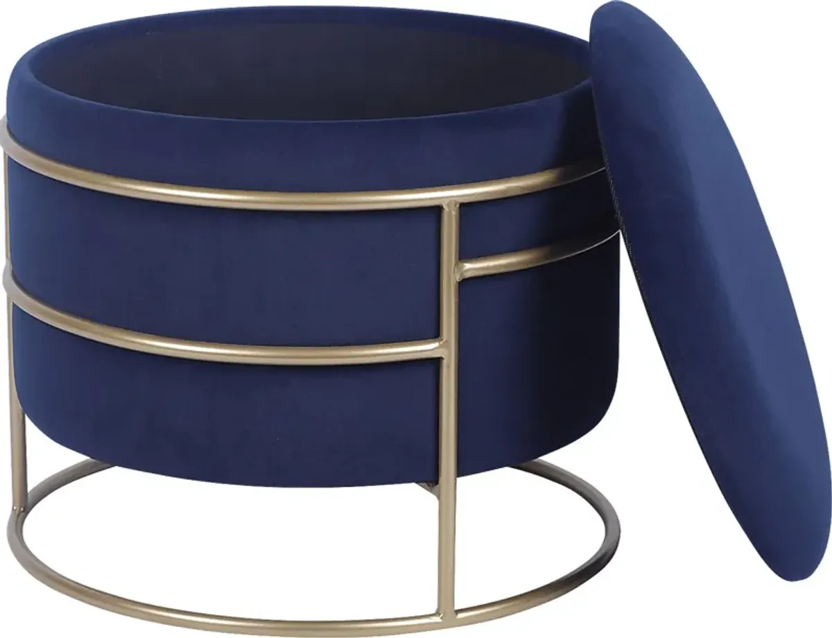 Niora Navy Storage Ottoman