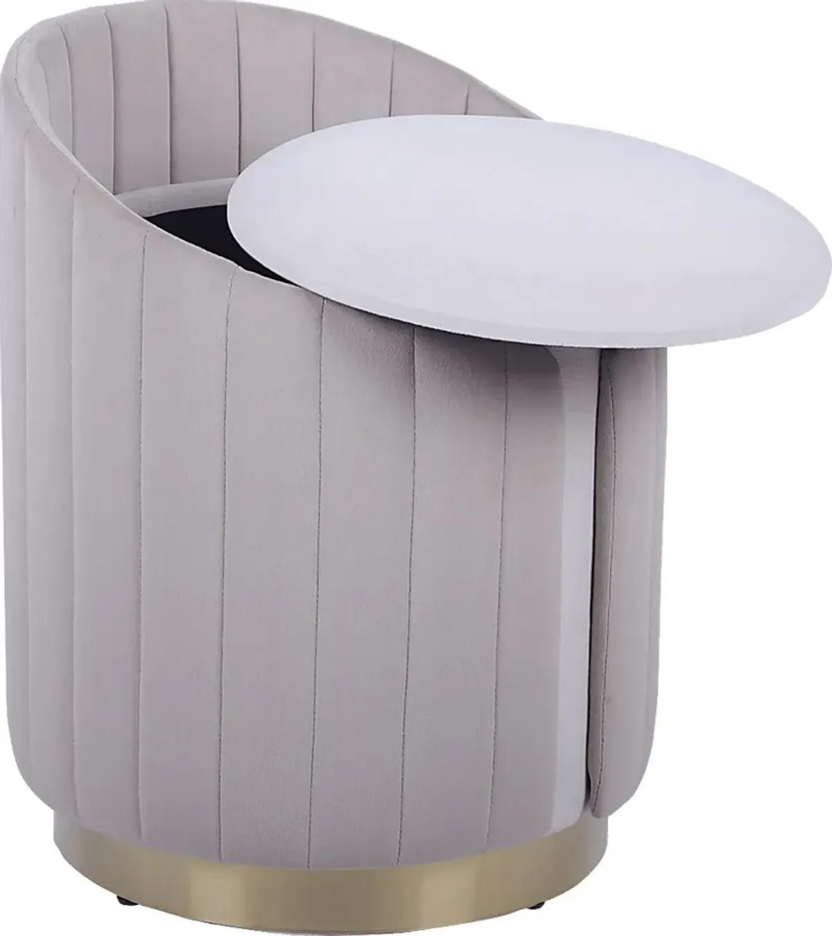 Zelyra Beige Storage Ottoman