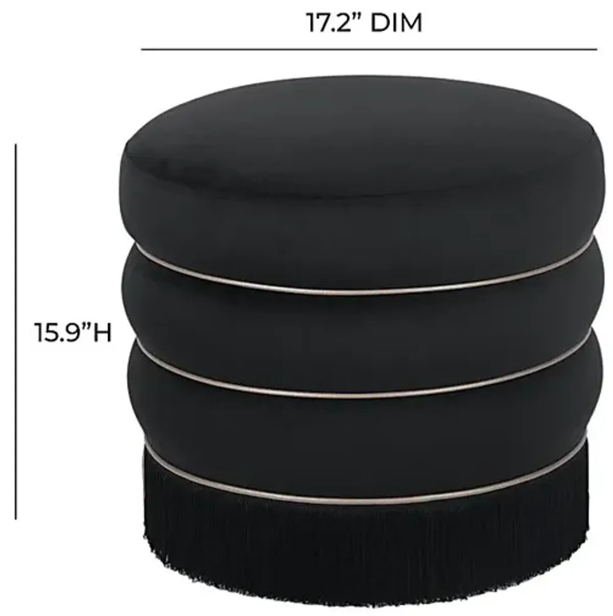 Fusteria Black Ottoman