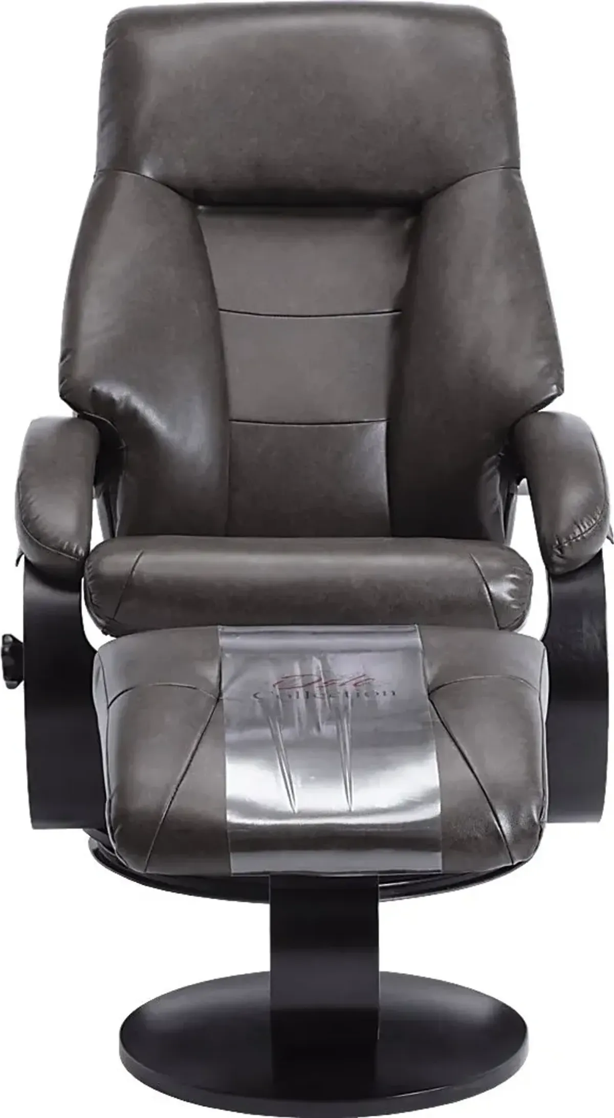 Roband Black Recliner and Ottoman