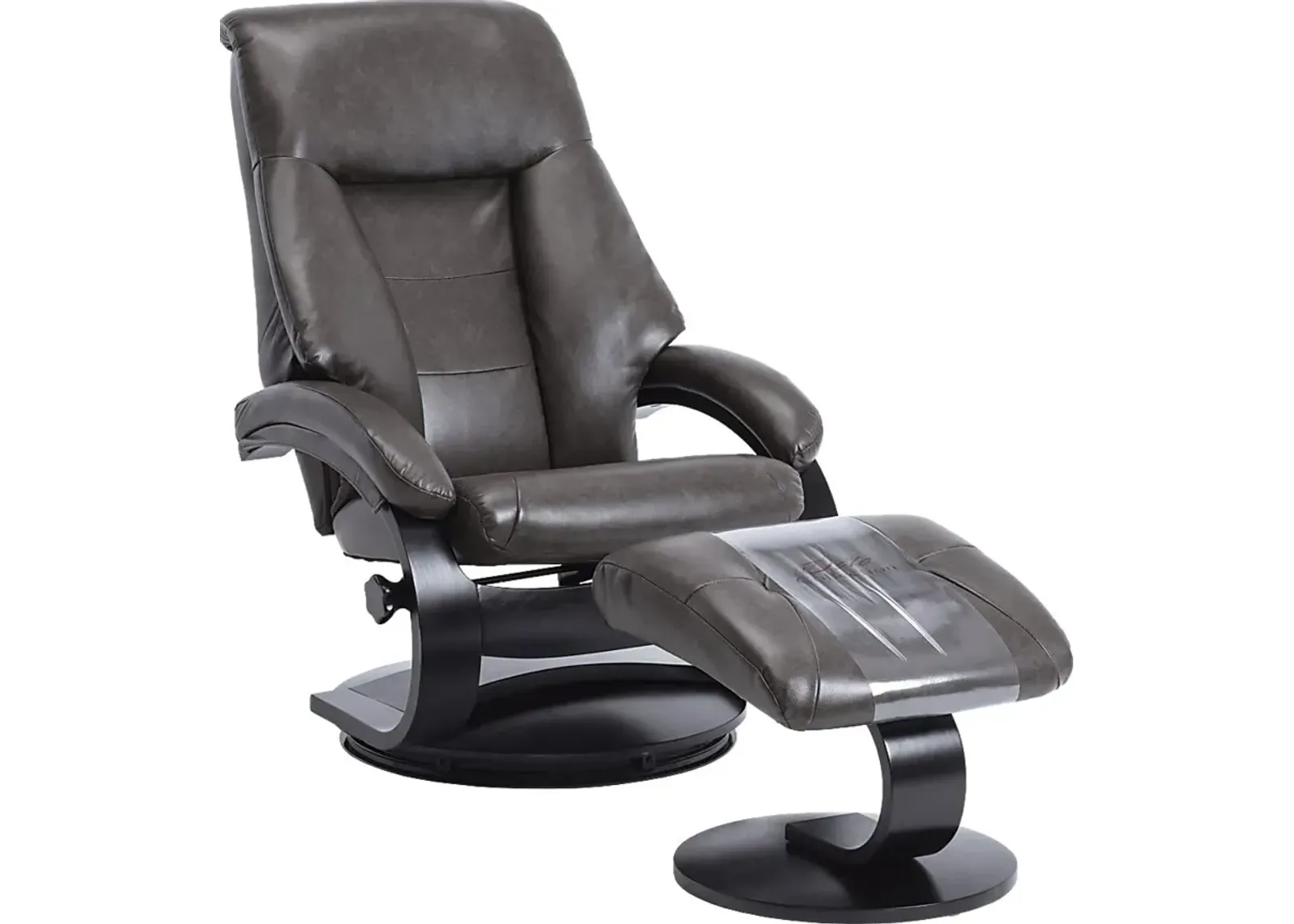 Roband Black Recliner and Ottoman