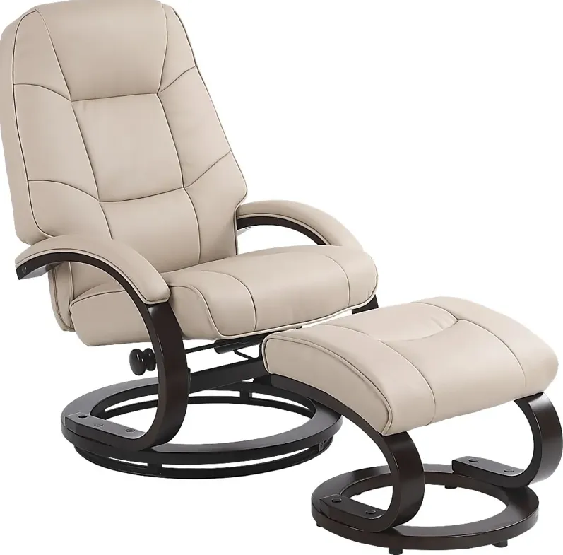 Wenaha Beige Recliner and Ottoman
