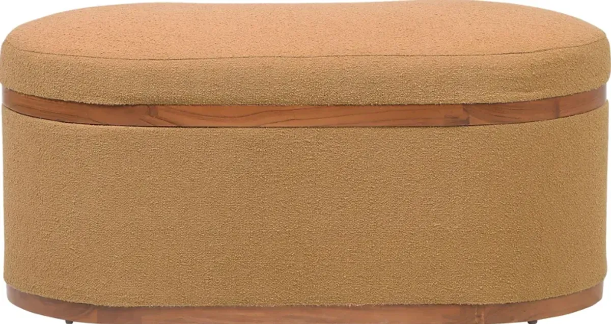 Duskywing II Orange Storage Ottoman