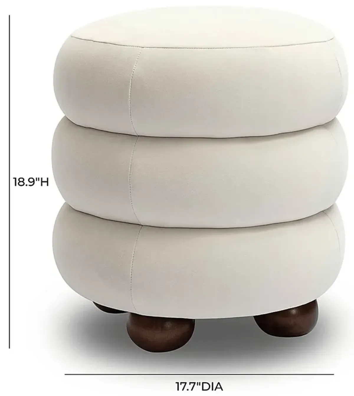 Hoytpeak Cream Ottoman