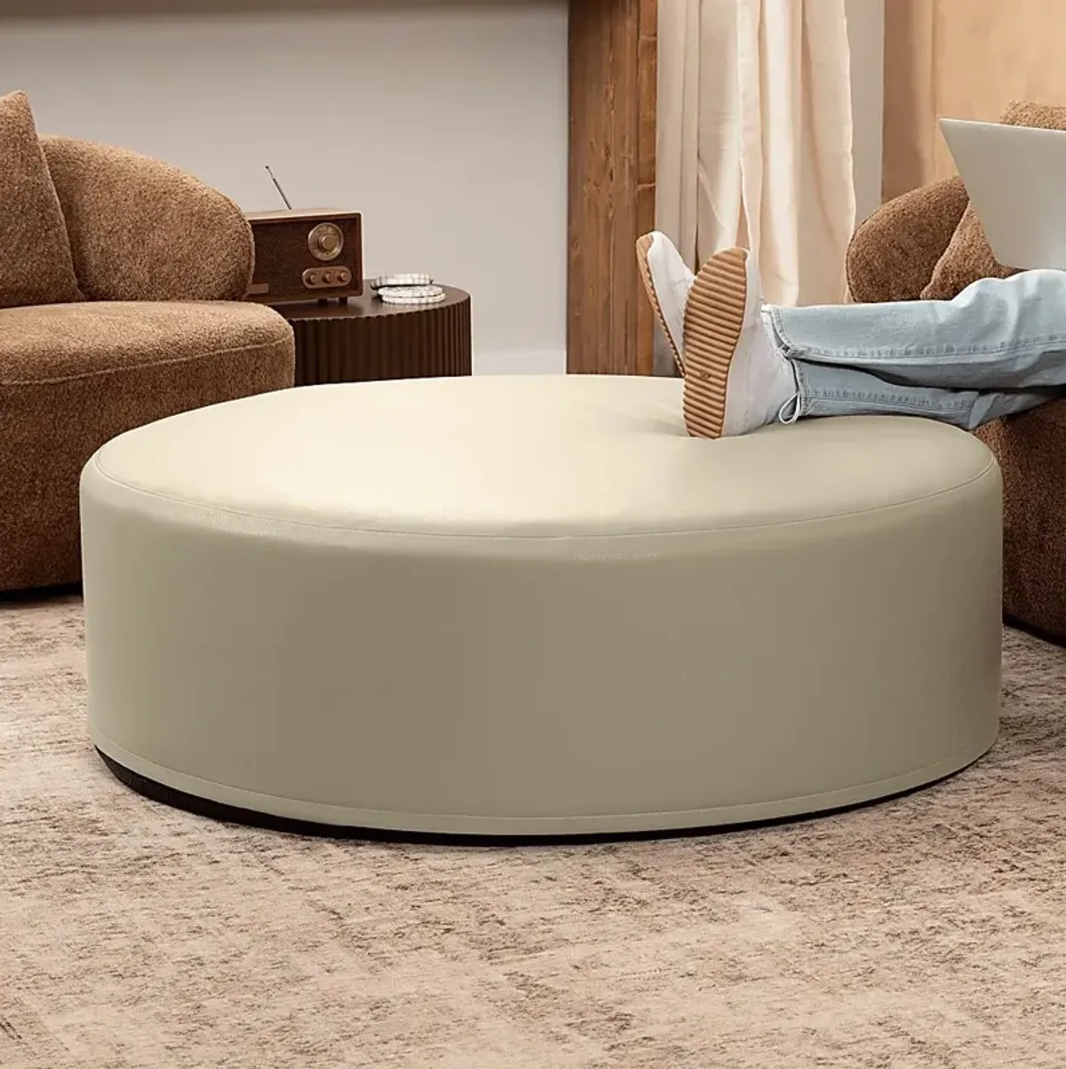 Bevina I Natural Large Ottoman