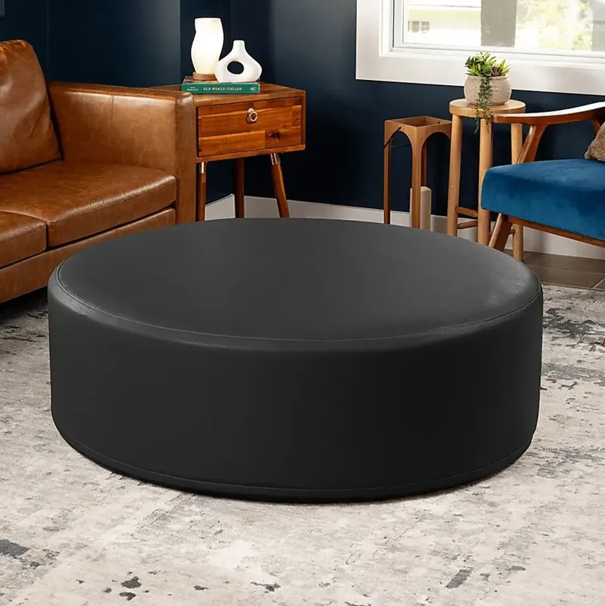 Bevina I Black Large Ottoman