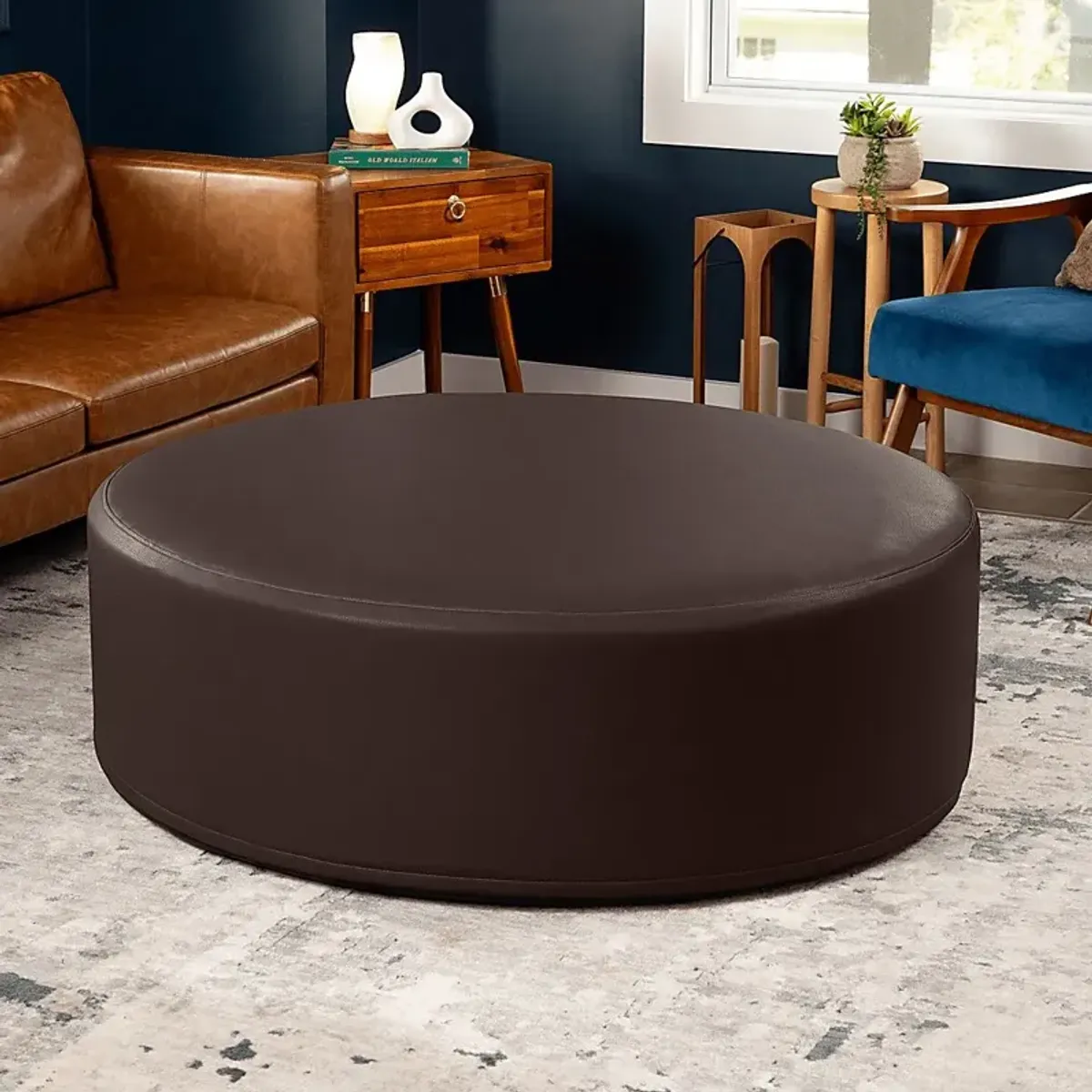 Bevina I Walnut Large Ottoman
