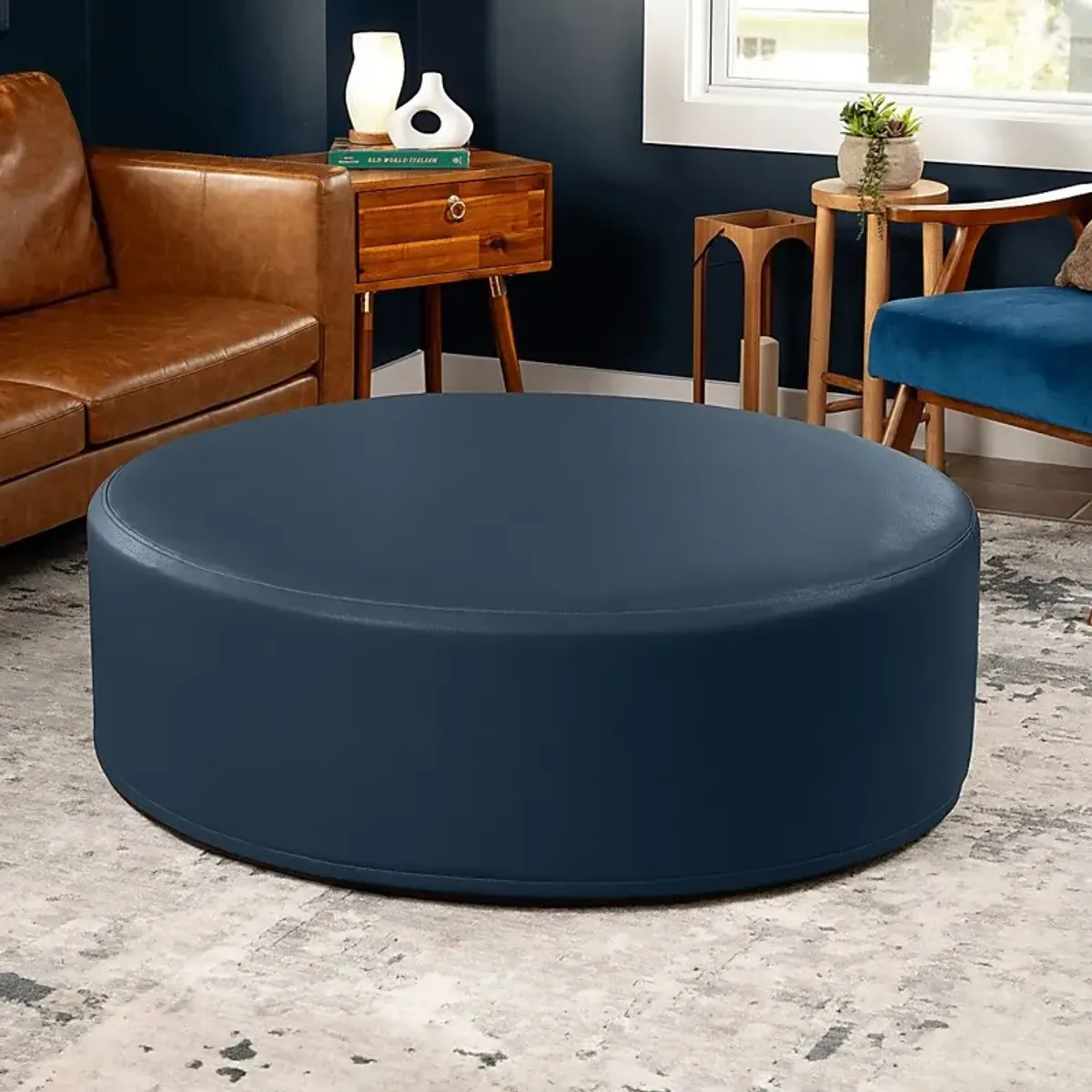 Bevina I Blue Large Ottoman