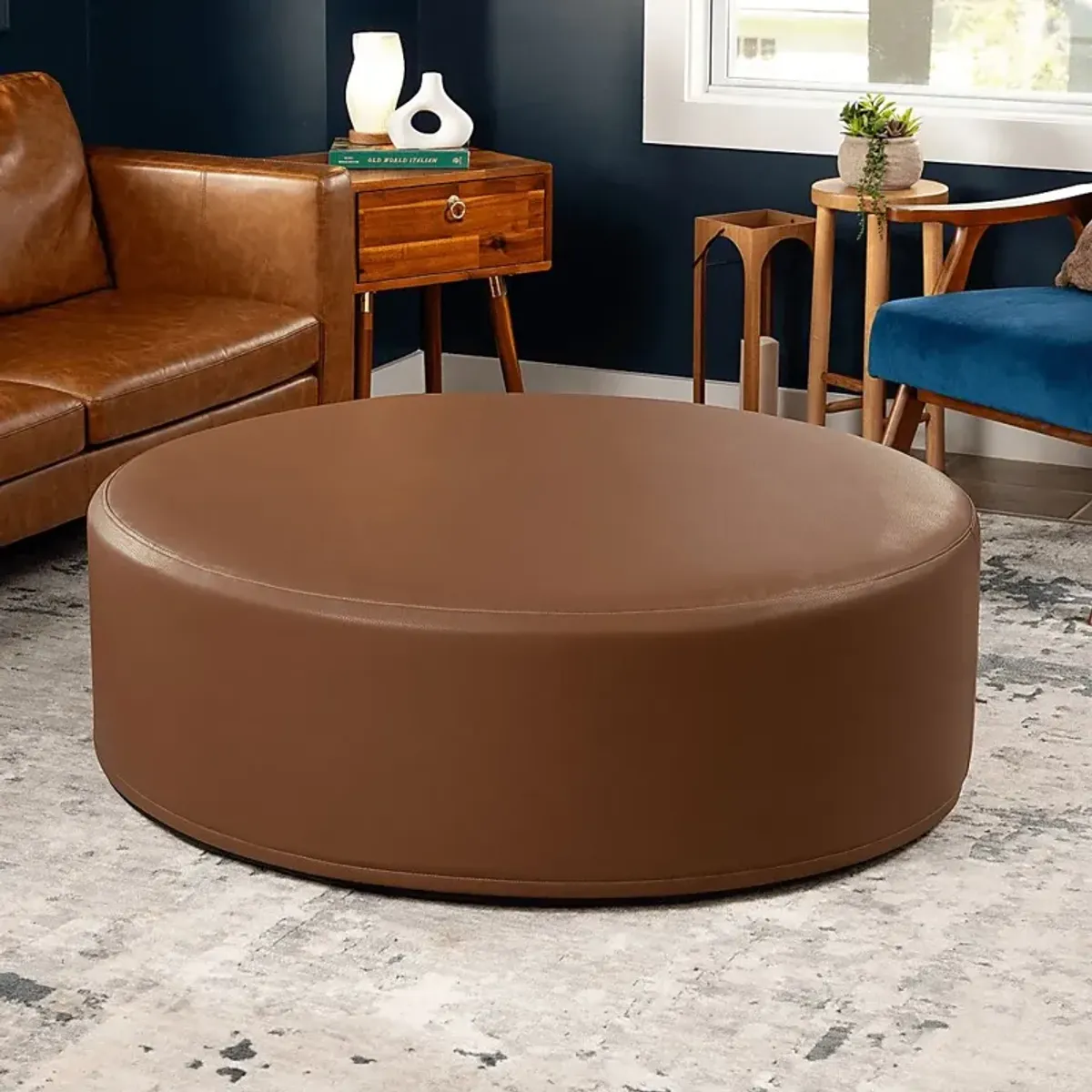Bevina I Walnut Large Ottoman