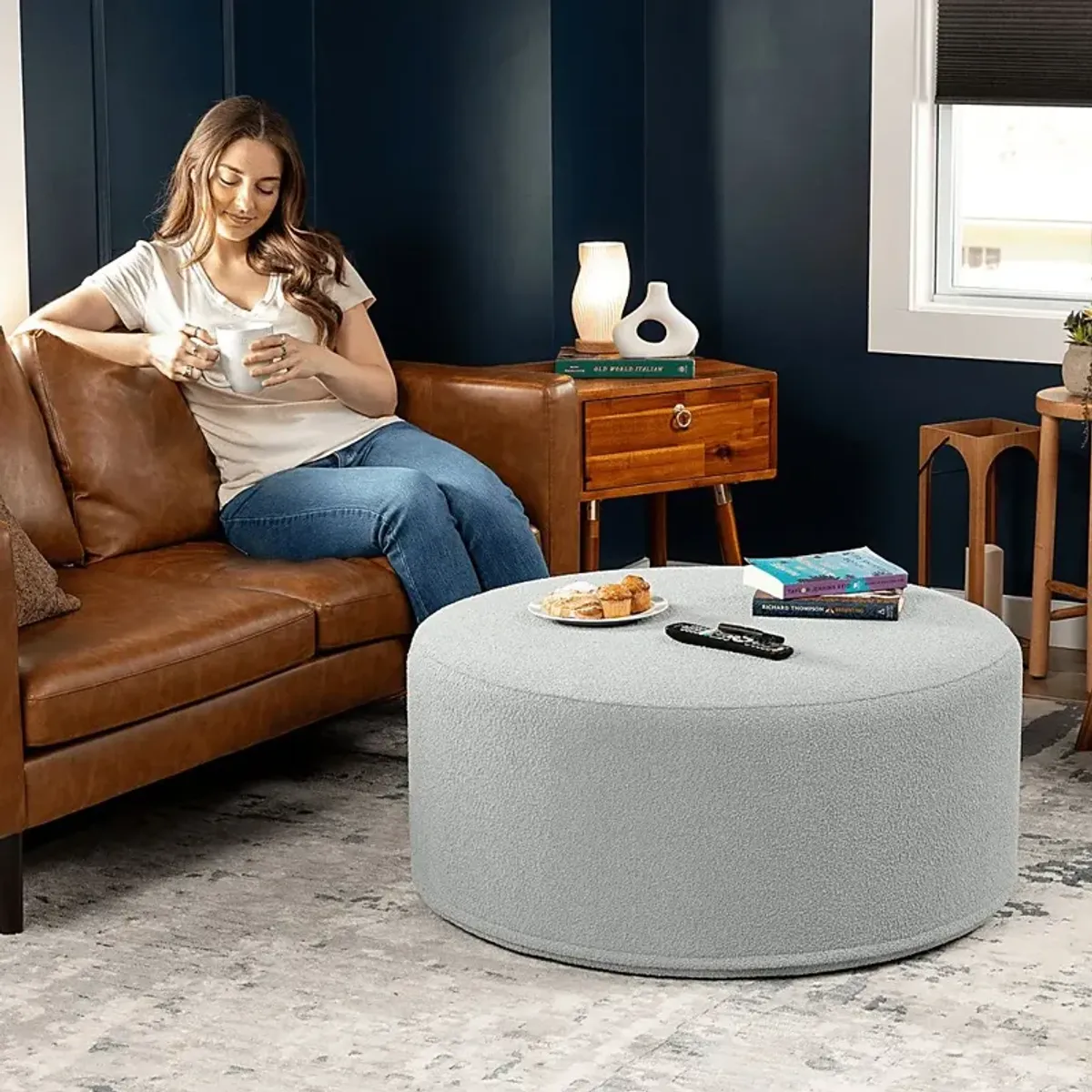 Bevina II Silver Ottoman