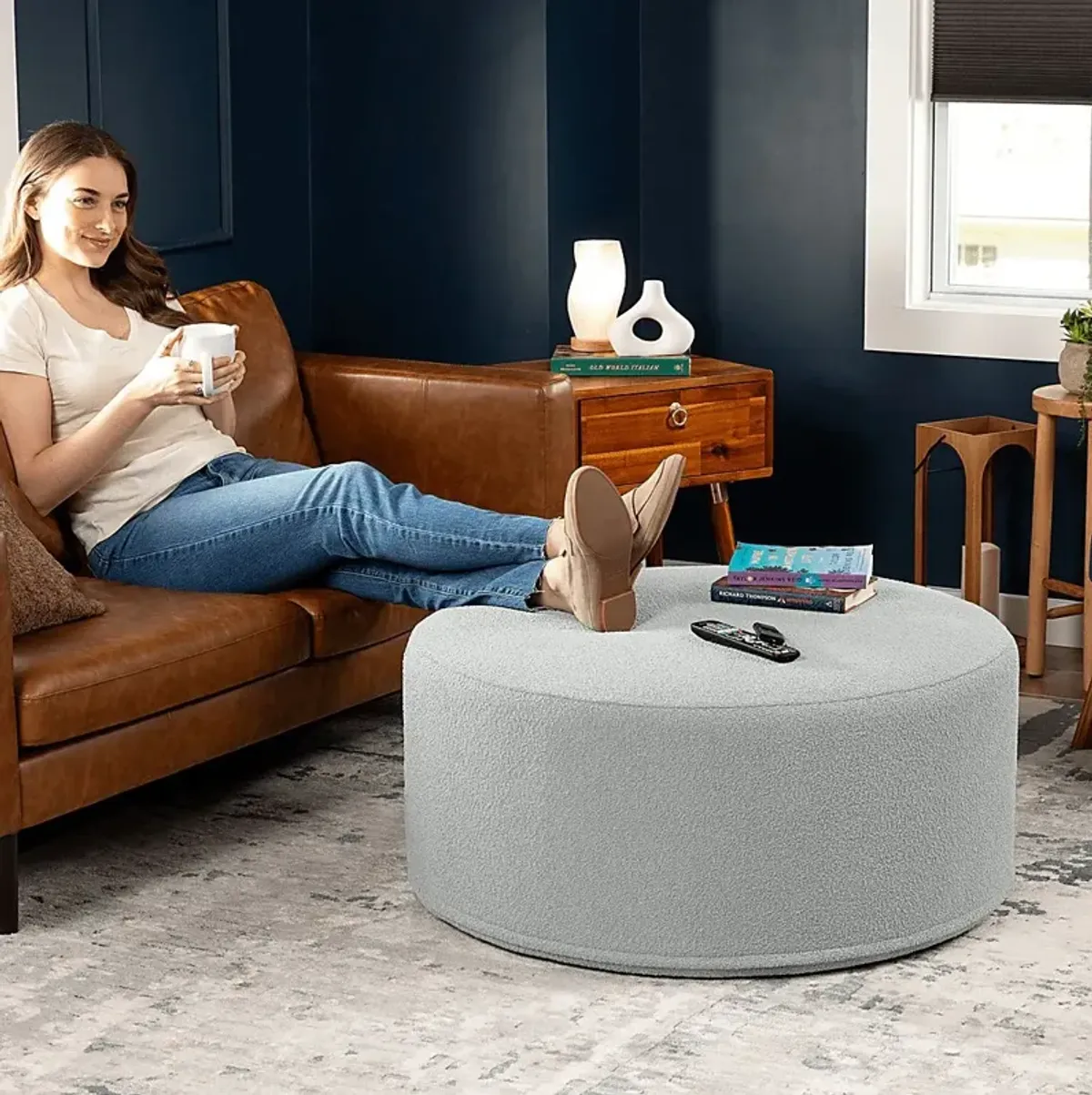 Bevina II Silver Ottoman