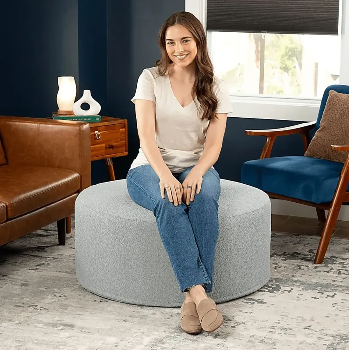 Bevina II Silver Ottoman
