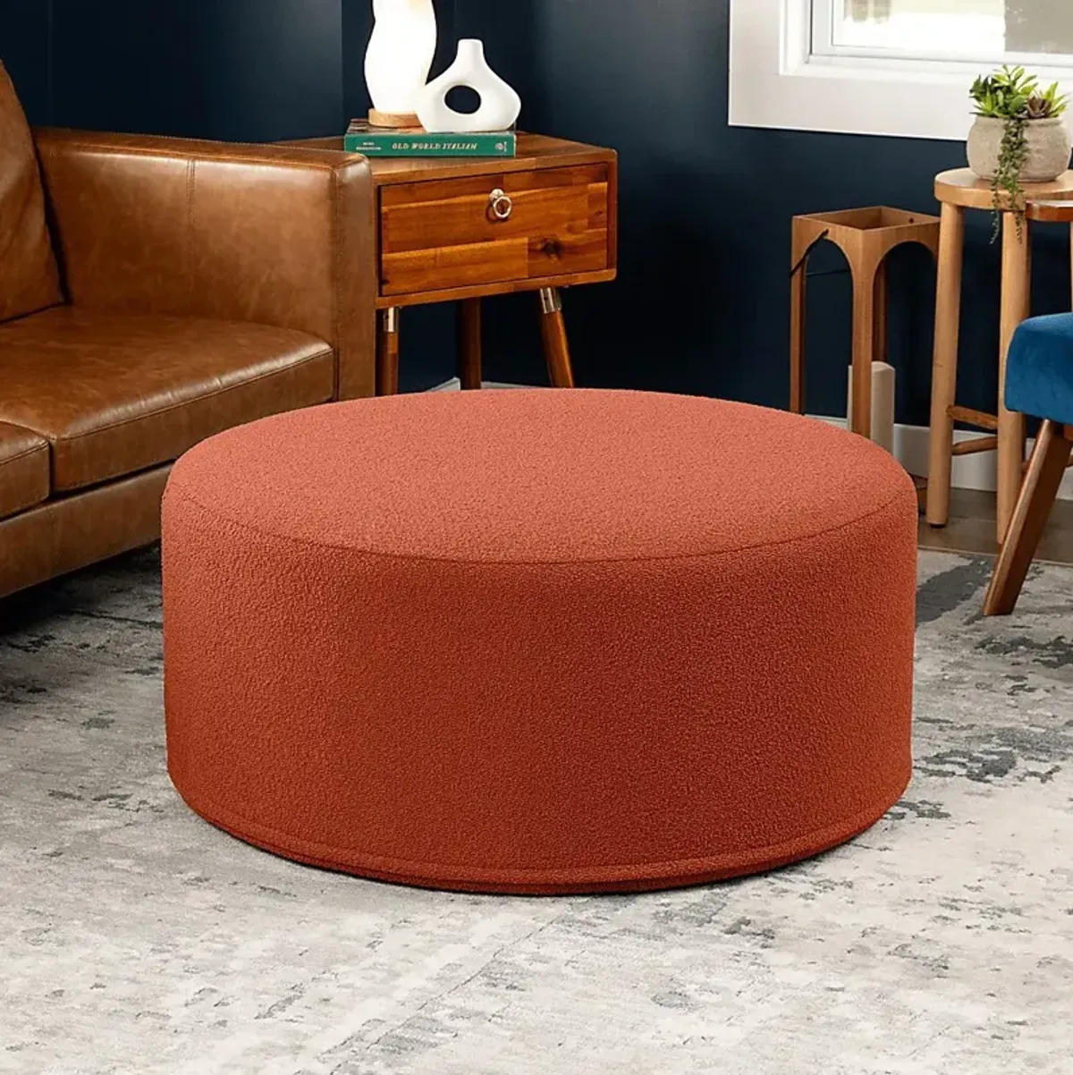 Bevina II Terracotta Ottoman