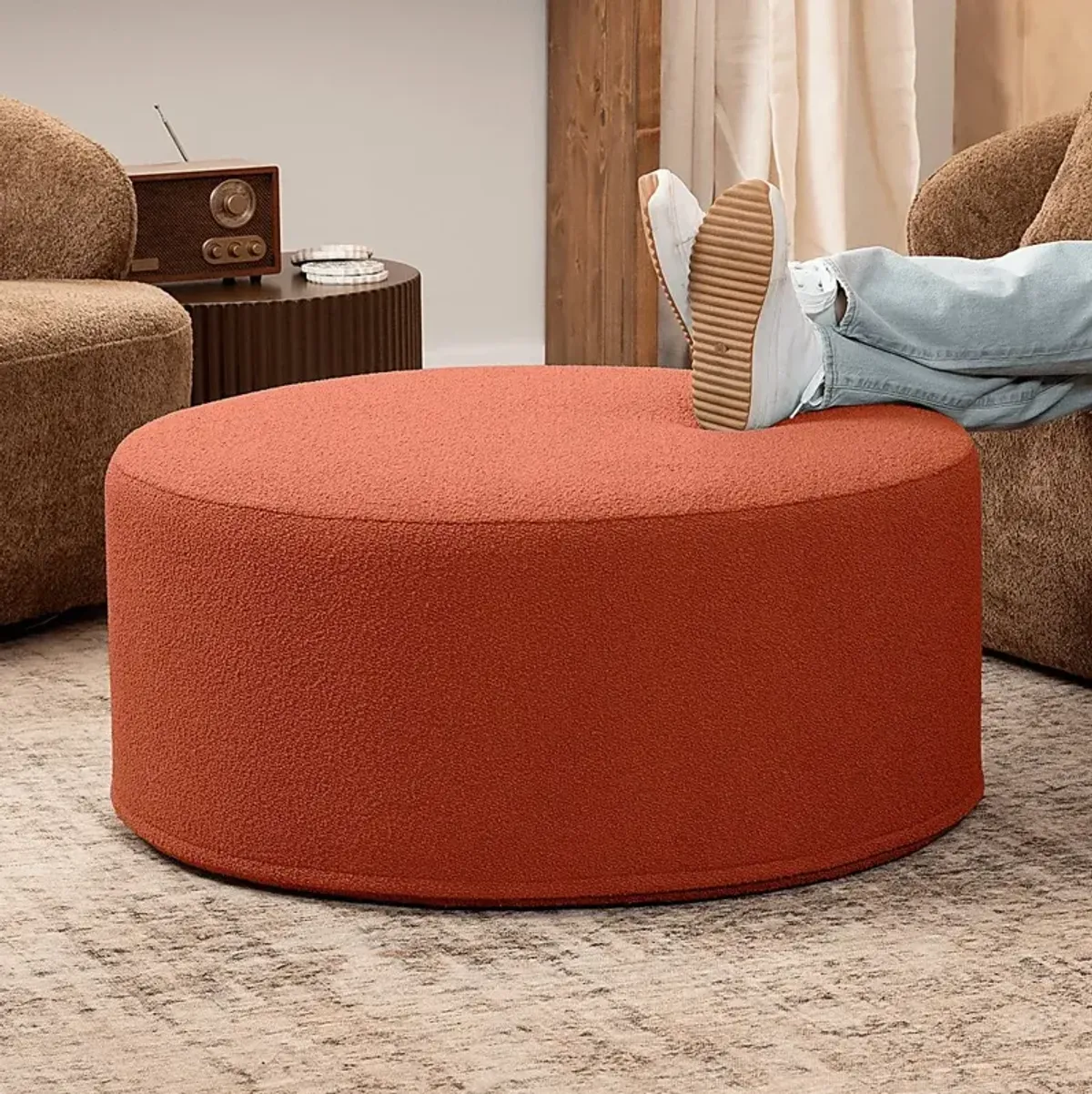 Bevina II Terracotta Ottoman