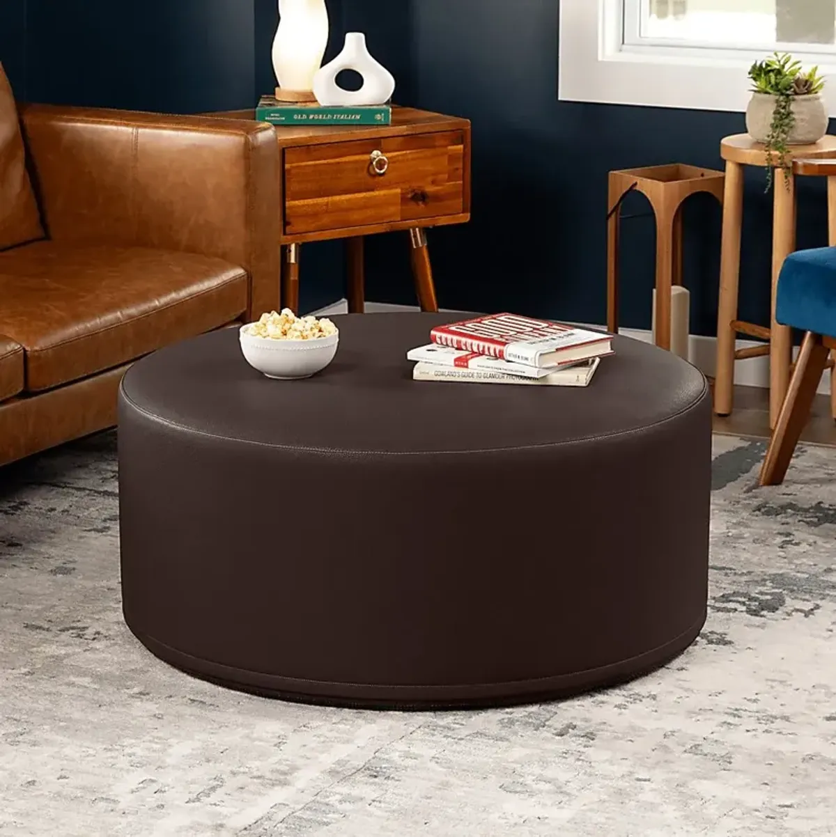 Bevina I Brown Ottoman