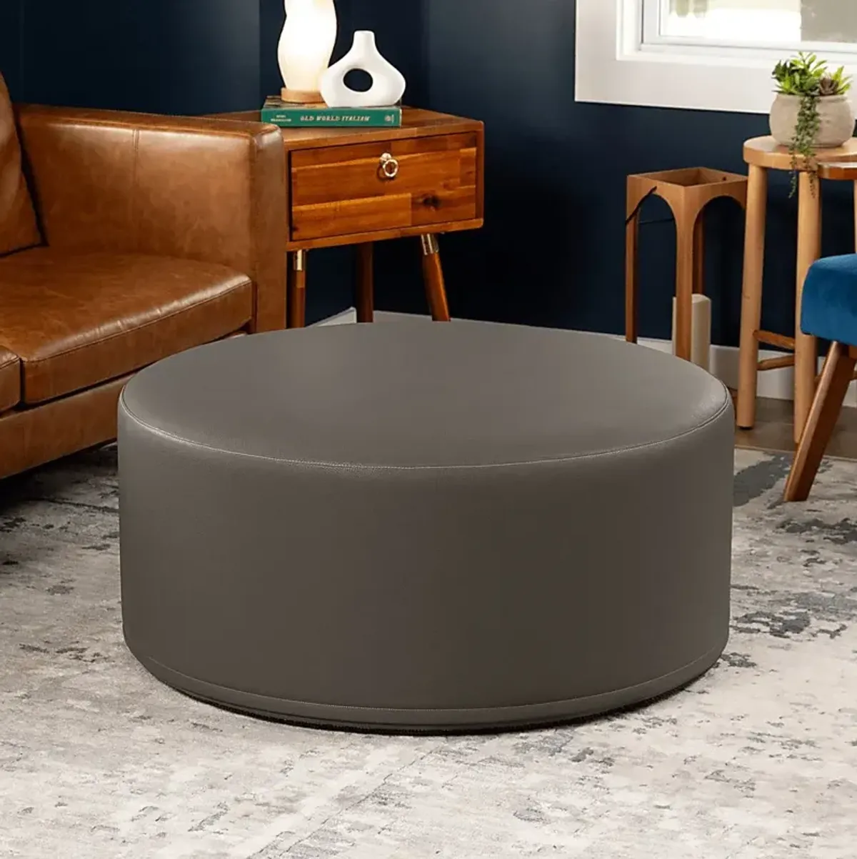 Bevina I Gray Ottoman