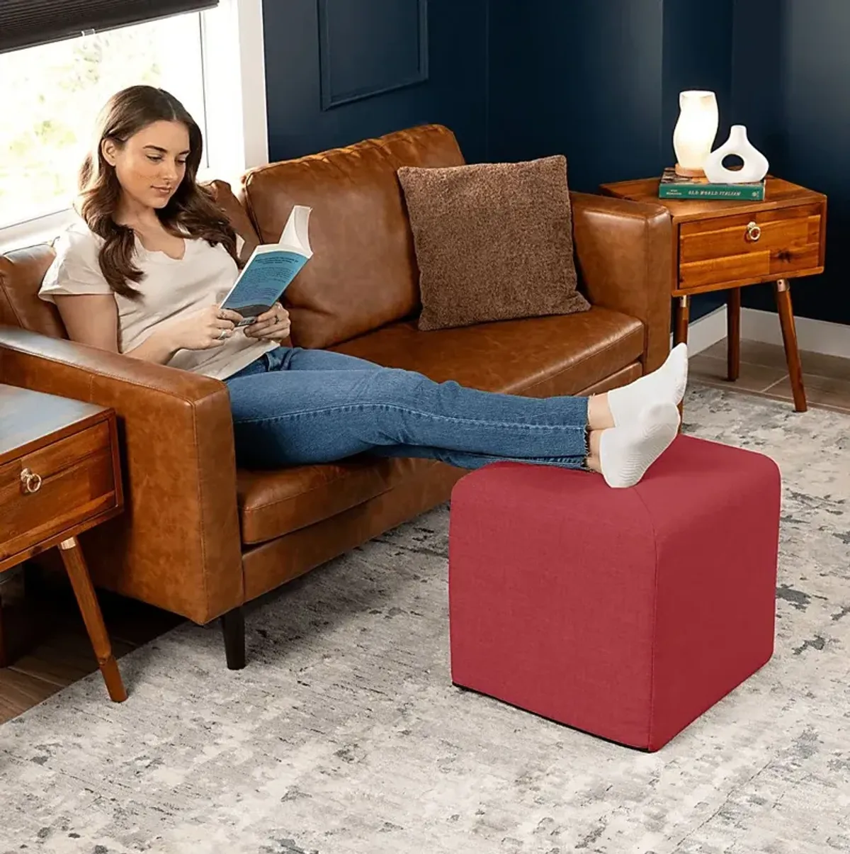 Edunci Red Ottoman