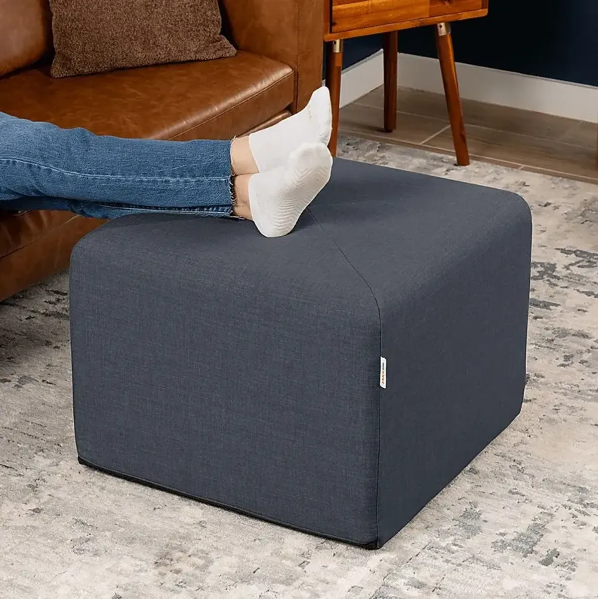 Edunci Blue/Denim Large Ottoman
