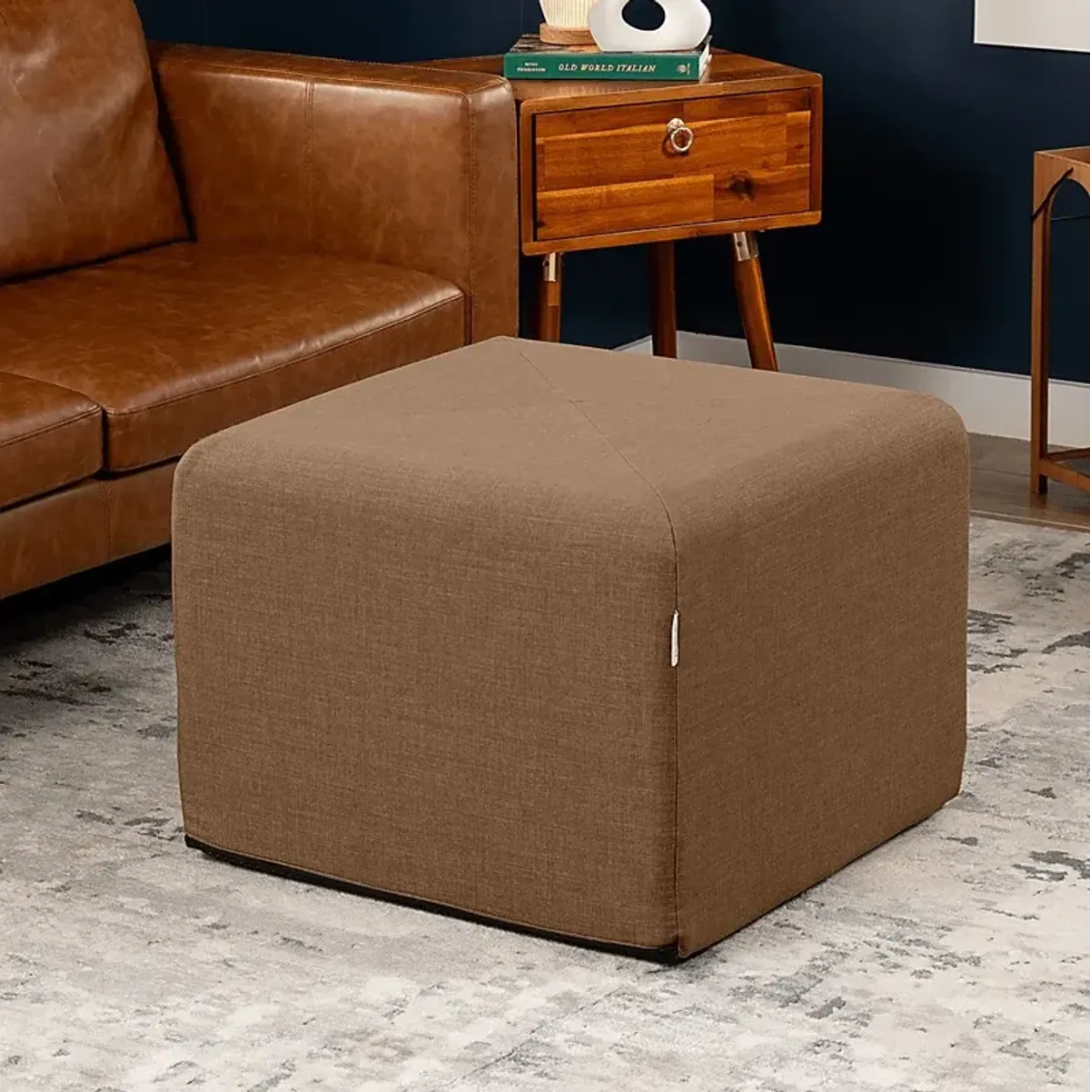 Edunci Brown Large Ottoman