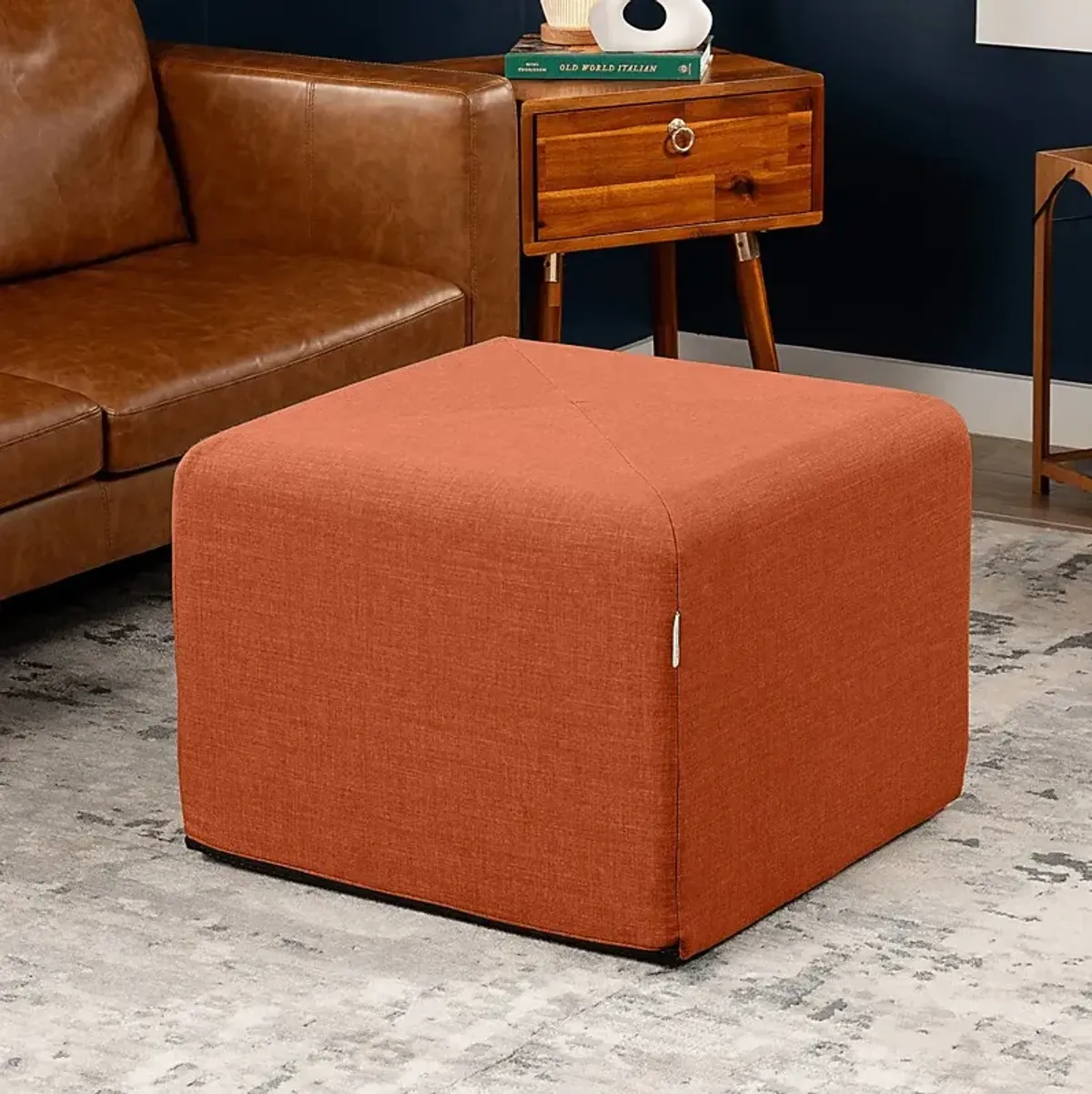Edunci Orange Large Ottoman
