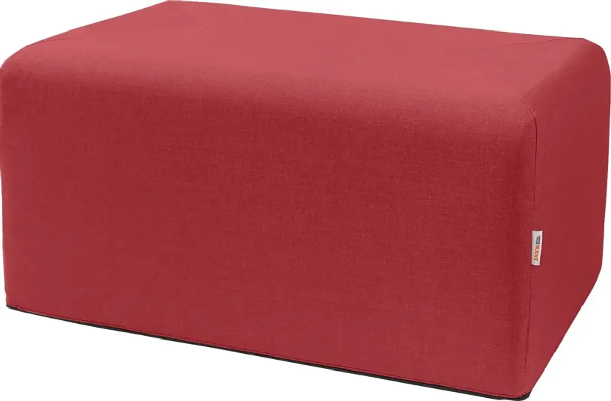 Edunci Red Large Rectangular Ottoman