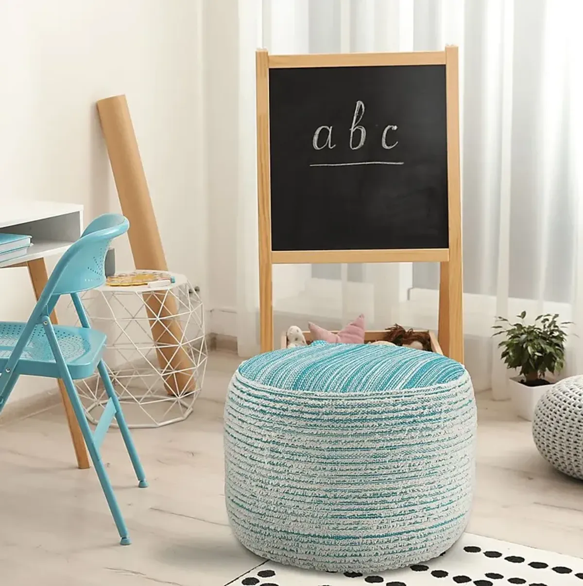 Cinnac Blue Pouf