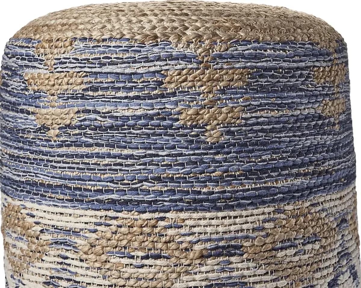 Yecoh Blue/Natural Pouf