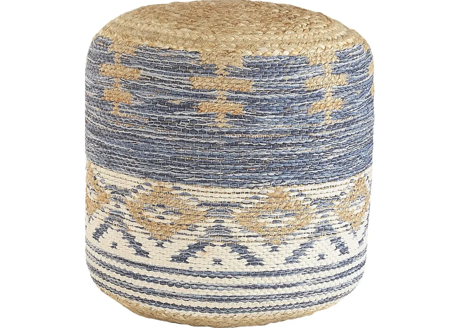 Yecoh Blue/Natural Pouf