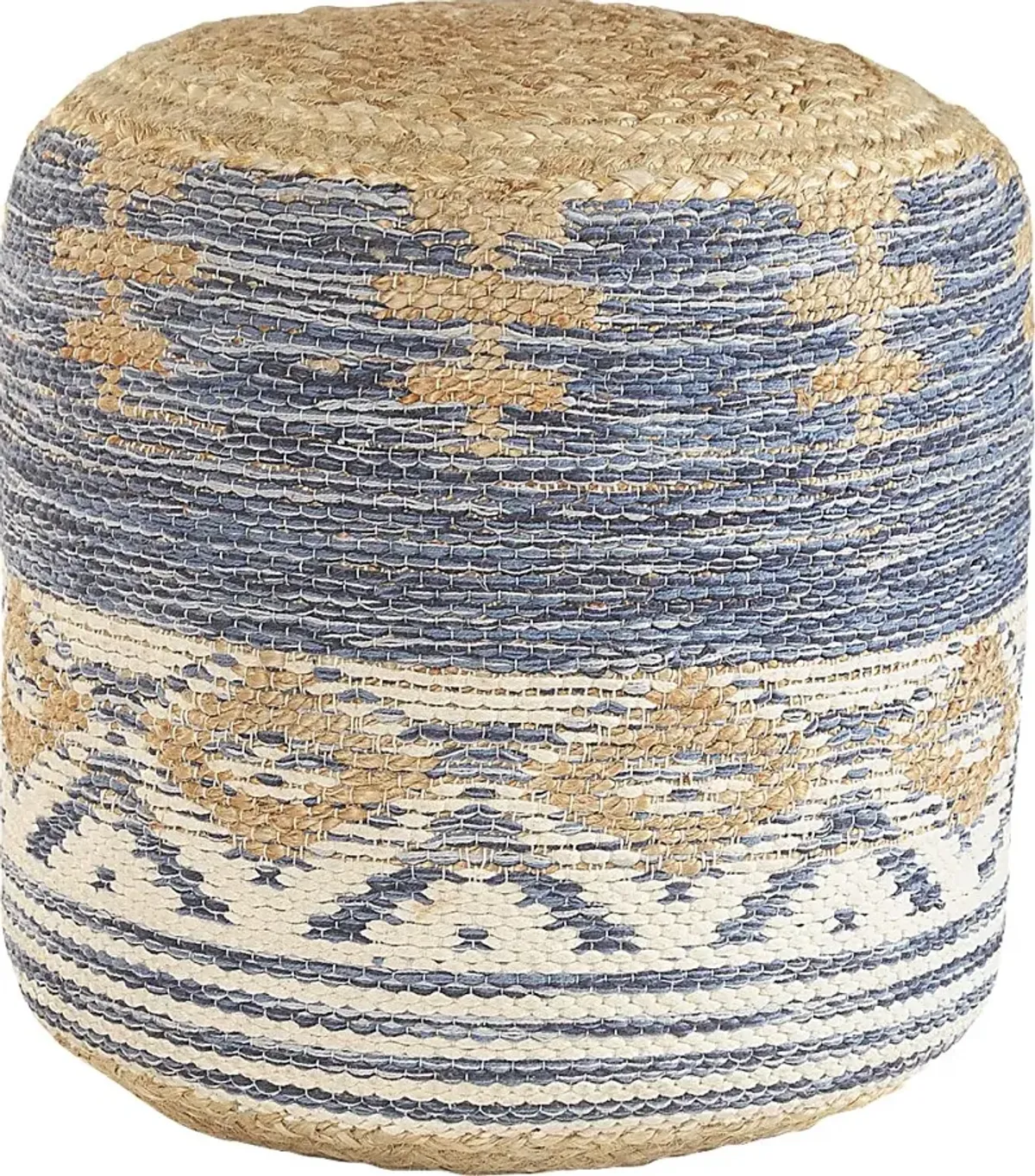 Yecoh Blue/Natural Pouf