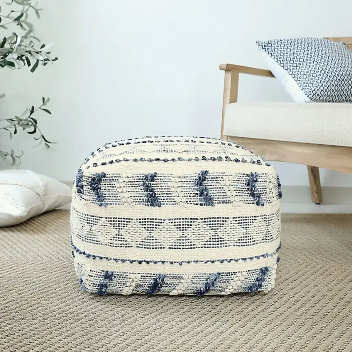 Ceinsa Blue/Ivory Pouf