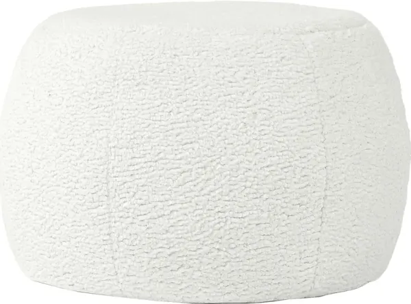 Bansqa I White Shearling Pouf
