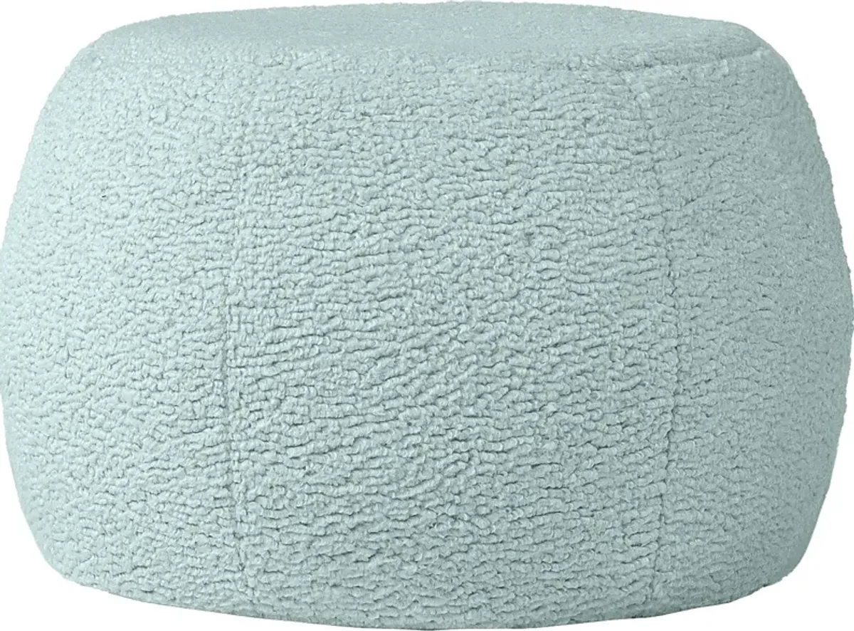 Bansqa I Green Shearling Pouf