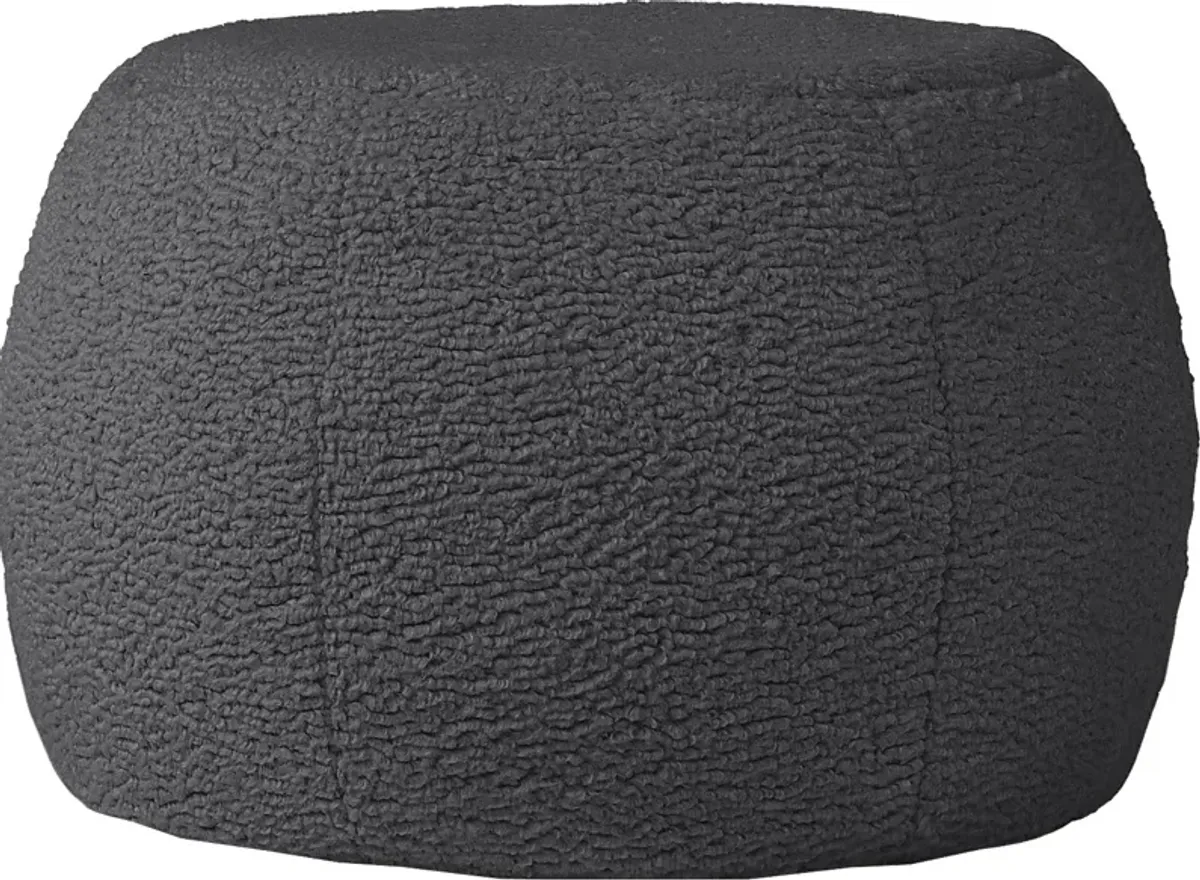 Bansqa I Black Shearling Pouf