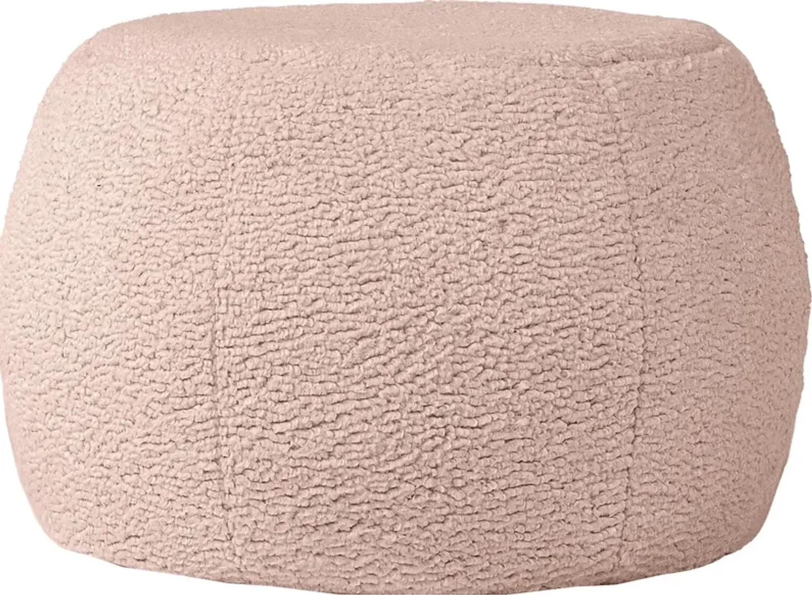 Bansqa I Pink Shearling Pouf