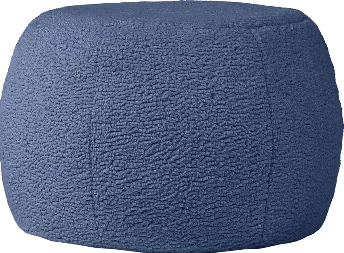 Bansqa I Indigo Shearling Pouf