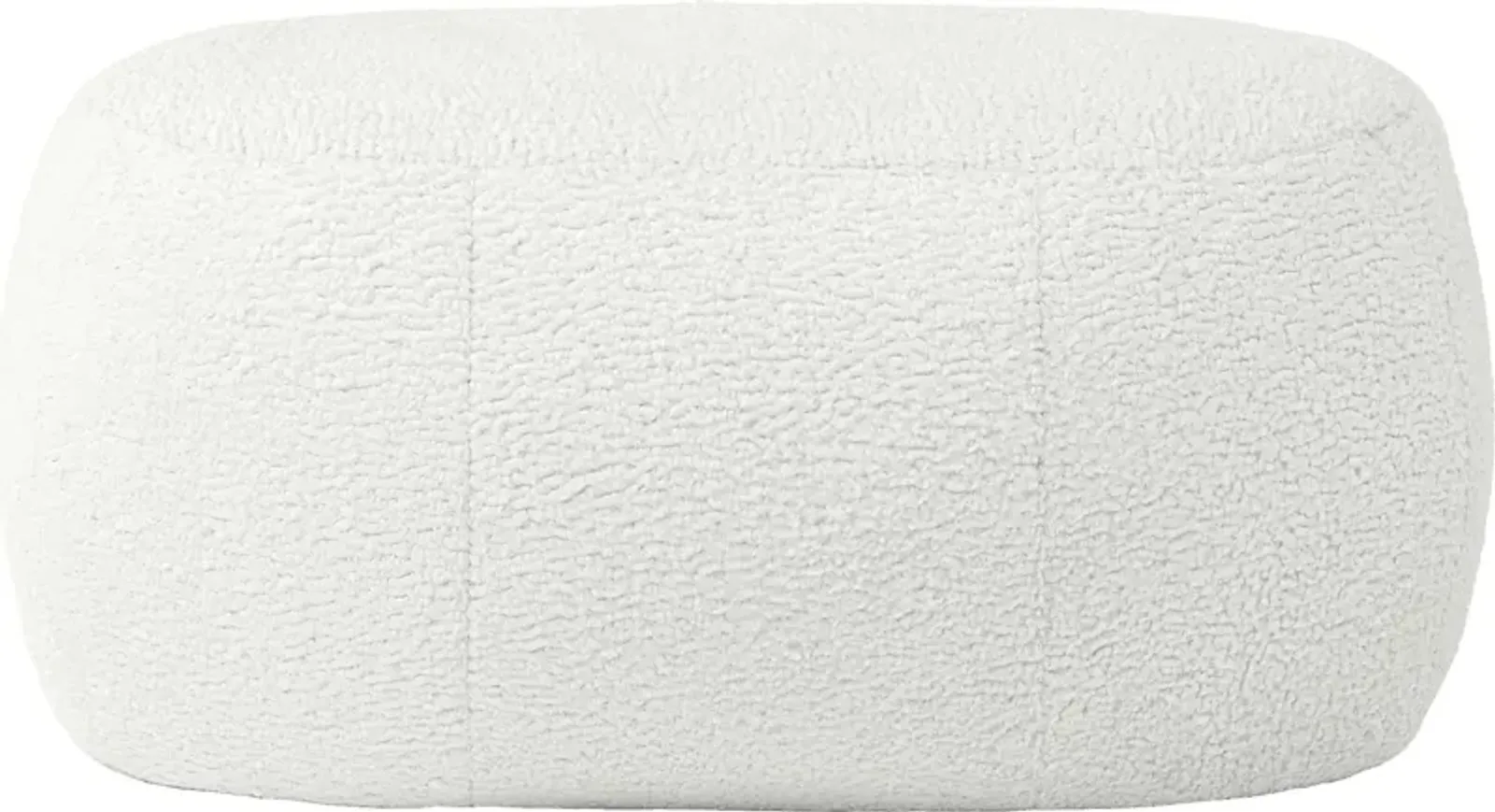 Bansqa II White Oval Shearling Pouf