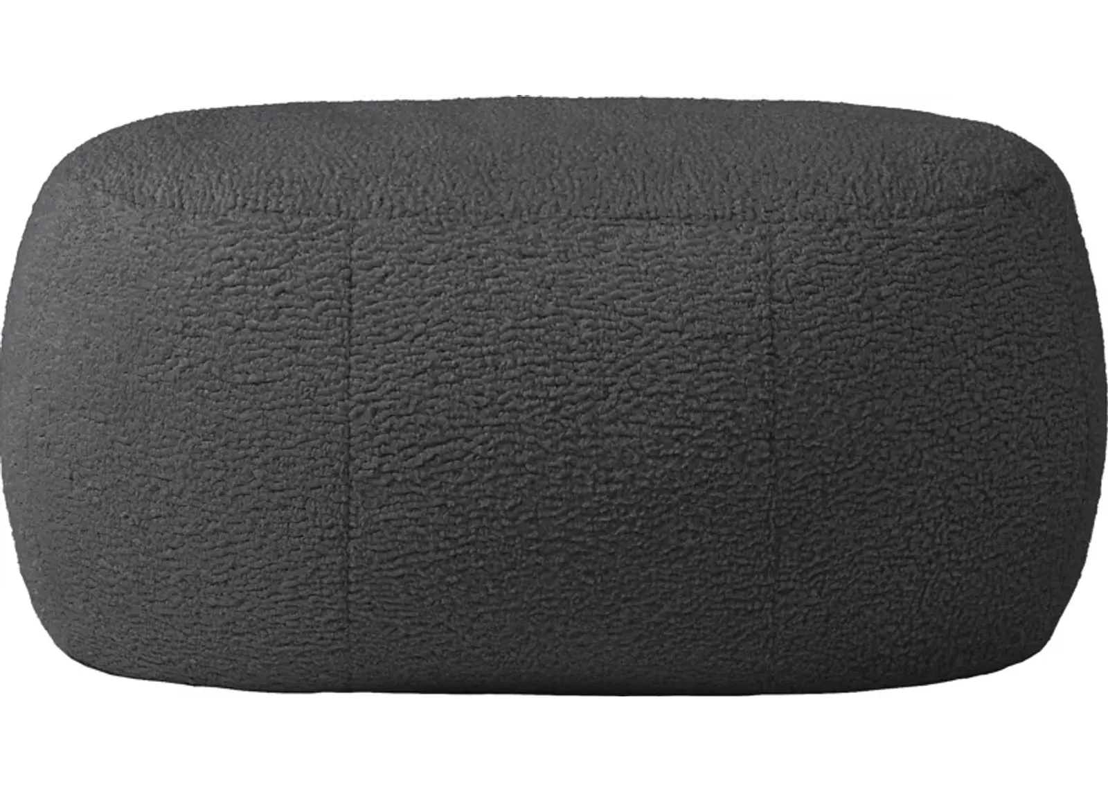 Bansqa II Black Oval Shearling Pouf