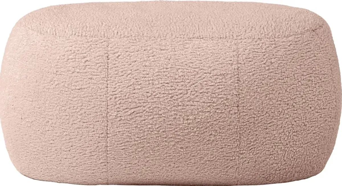 Bansqa II Pink Oval Shearling Pouf