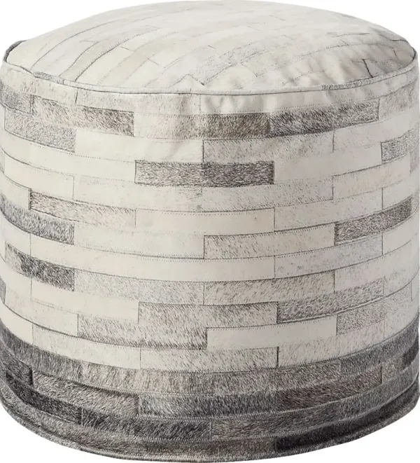 Burvan Gray Pouf