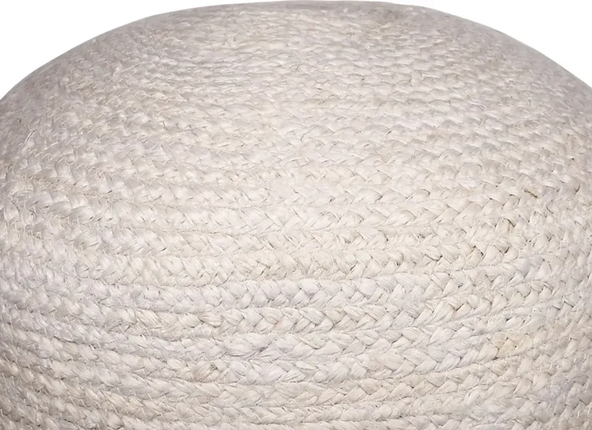 Himere White/Navy Pouf