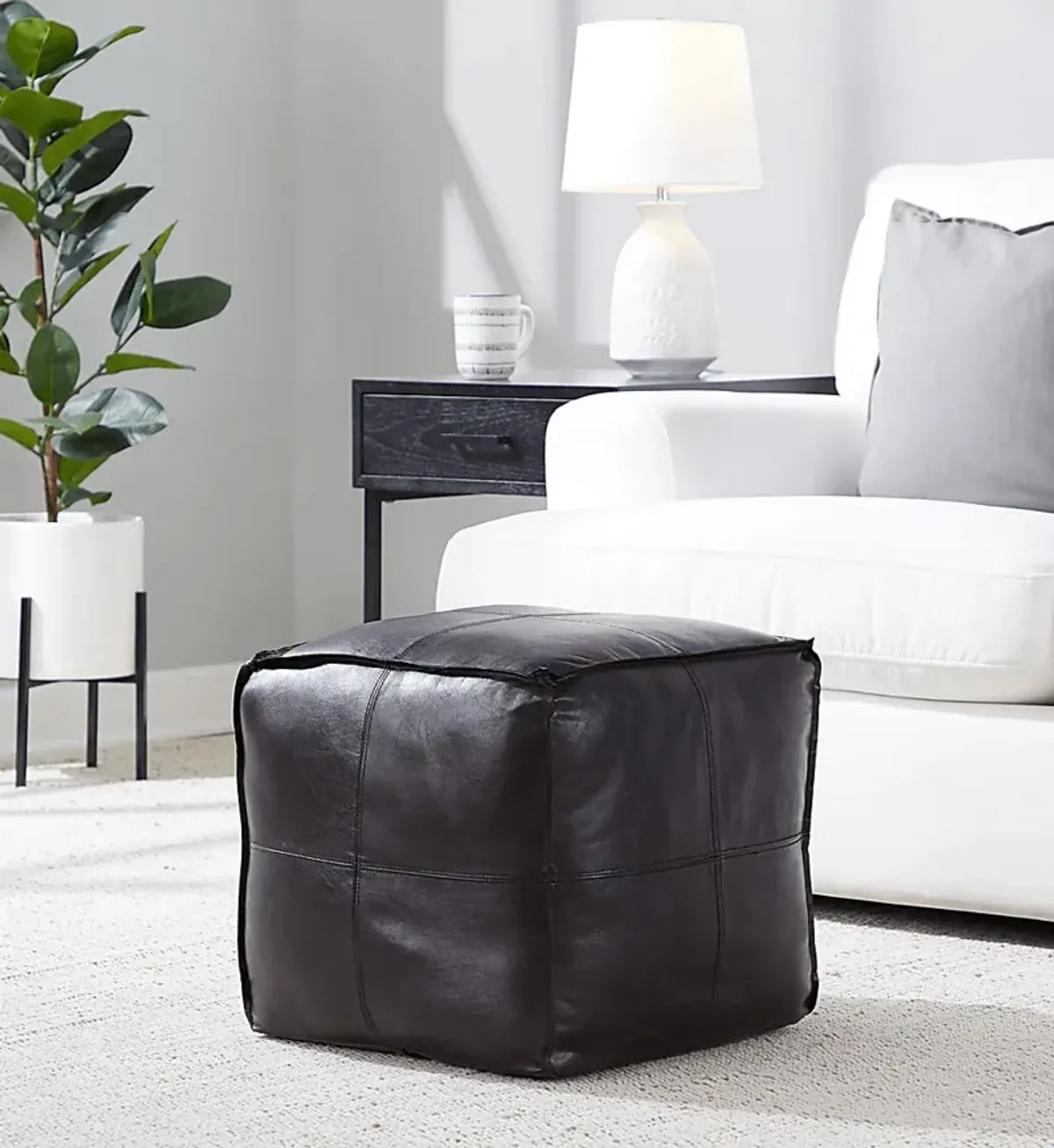 Cheerie II Black Pouf