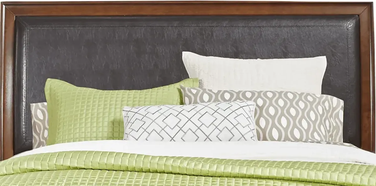 Small Spaces Belcourt Cherry 5 Pc King Upholstered Sleigh Panel Bedroom